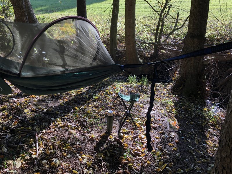Dreibeinhocker 'Travelchair' Stahl grün