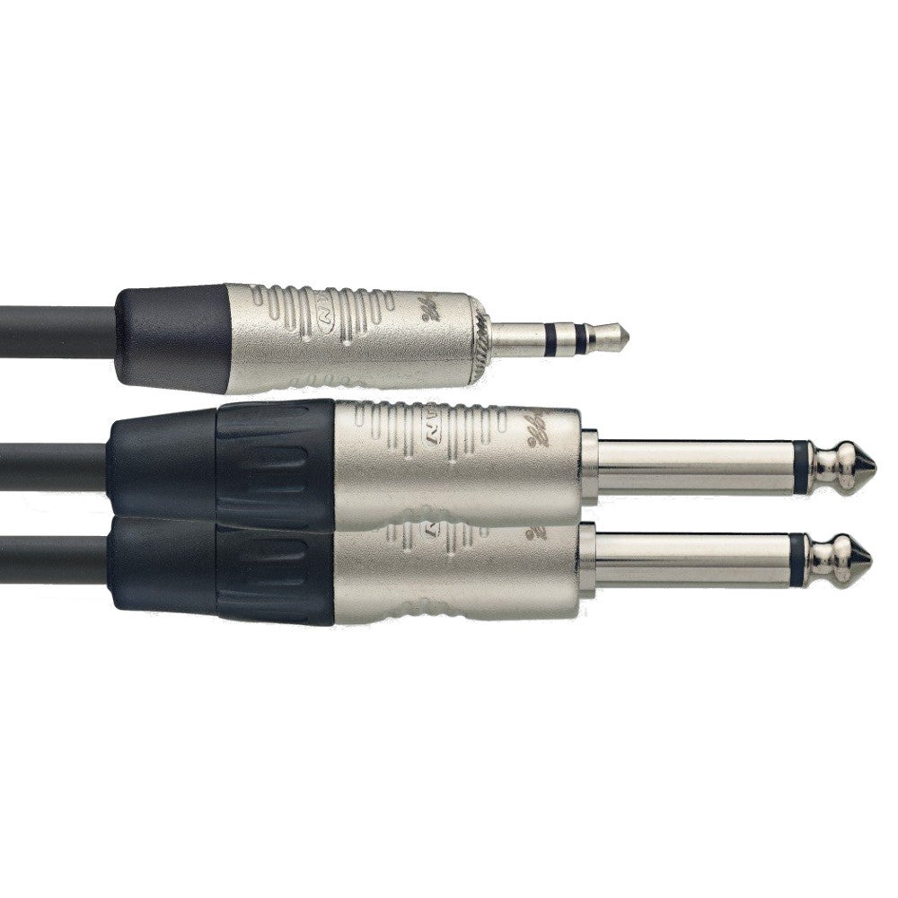 Stagg NYC2/MPS2PR mini-jack stereo - 2x jack verloopkabel 2m