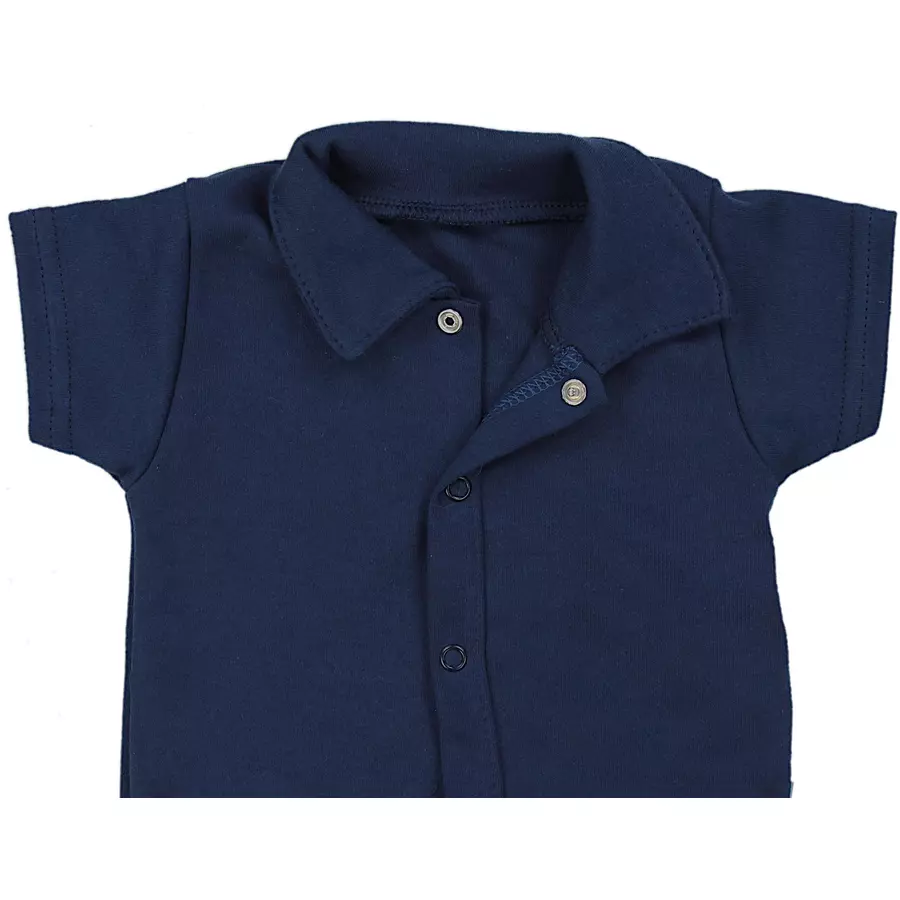 TupTam Baby Jungen Langarm Kurzarm Body mit Kragen blau Modell 1