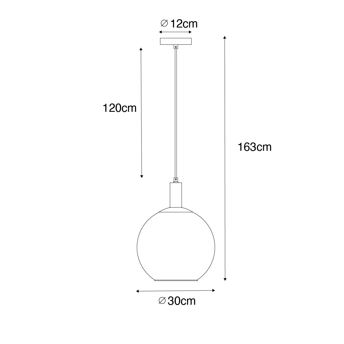 Design hanglamp zwart met goud glas - Bert