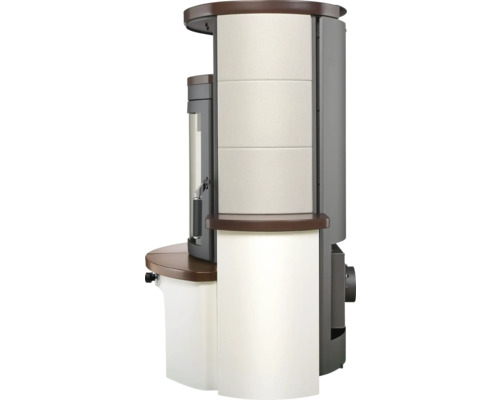Hark Avenso GT ECOplus keramische haardset, bruine steen, 6 kW