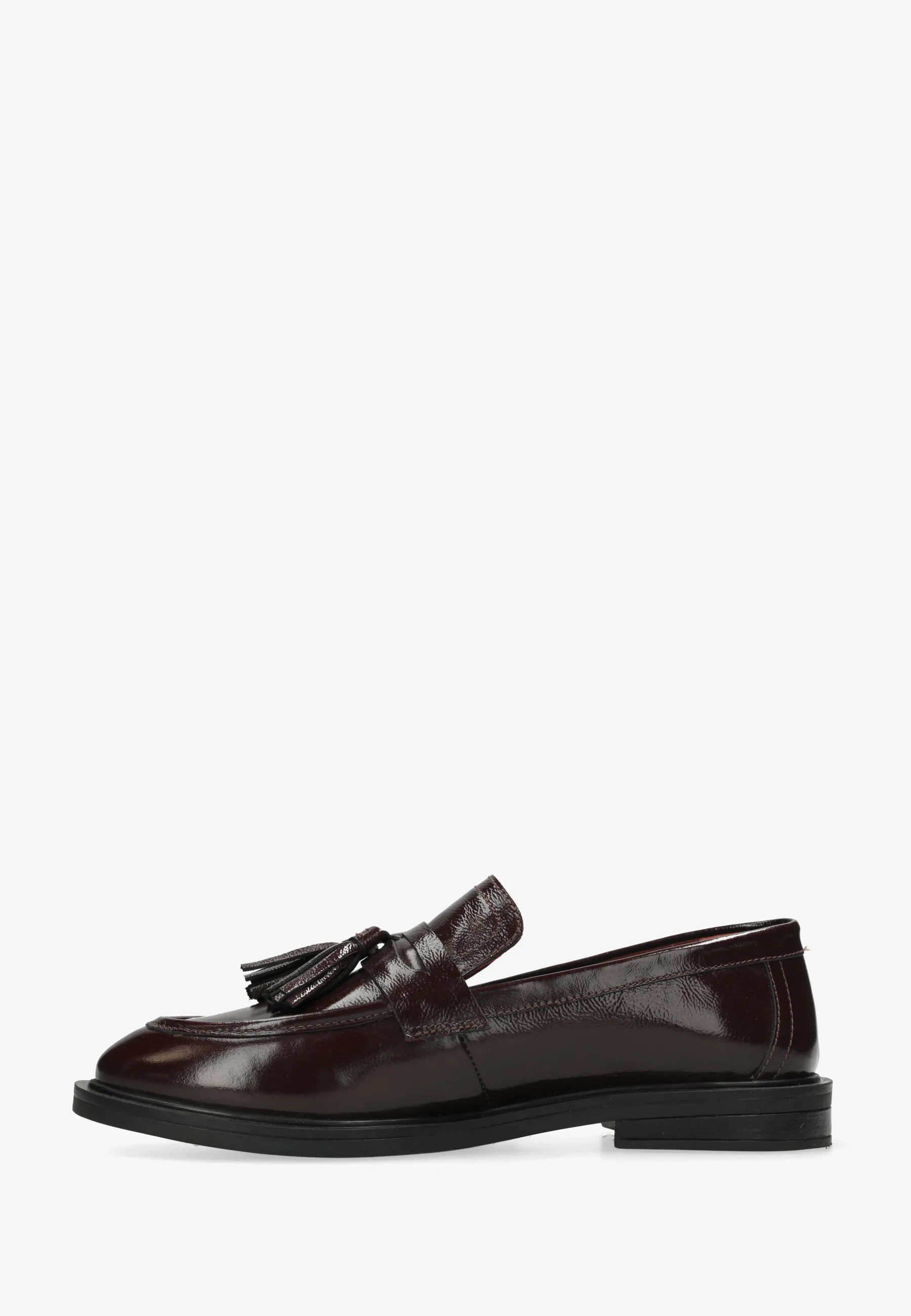 FAIRY MOCCY Loafer Wrinkle Patent Bordeaux Red