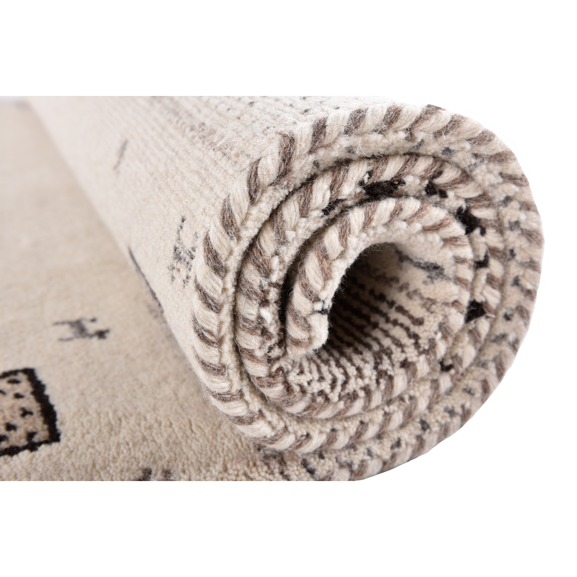 Teppich DENVER - beige - Schurwolle - Ø 150 cm