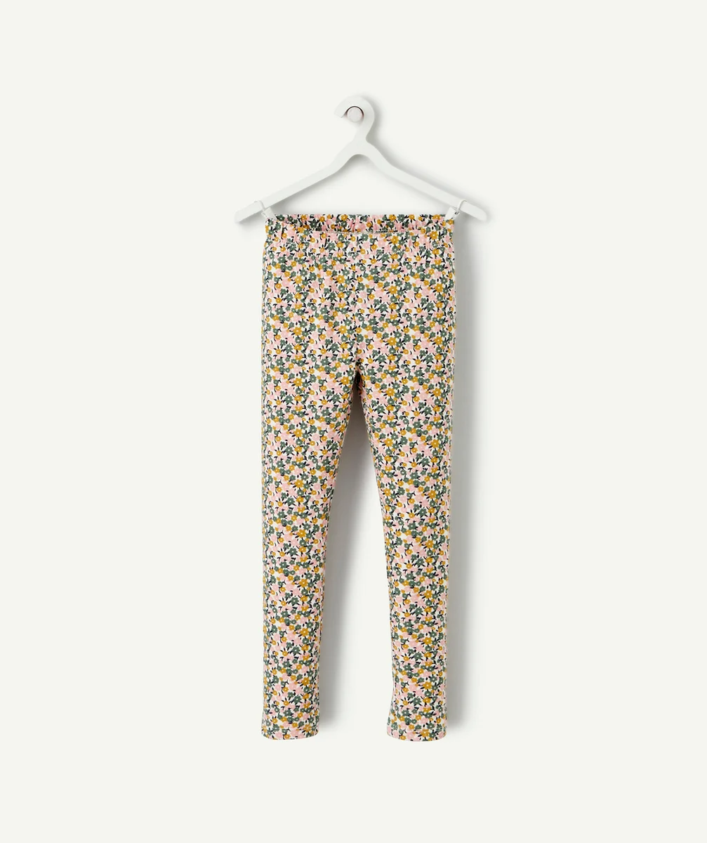 LEGGING FILLE EN COTON BIO IMPRIMÉ FLEURI
