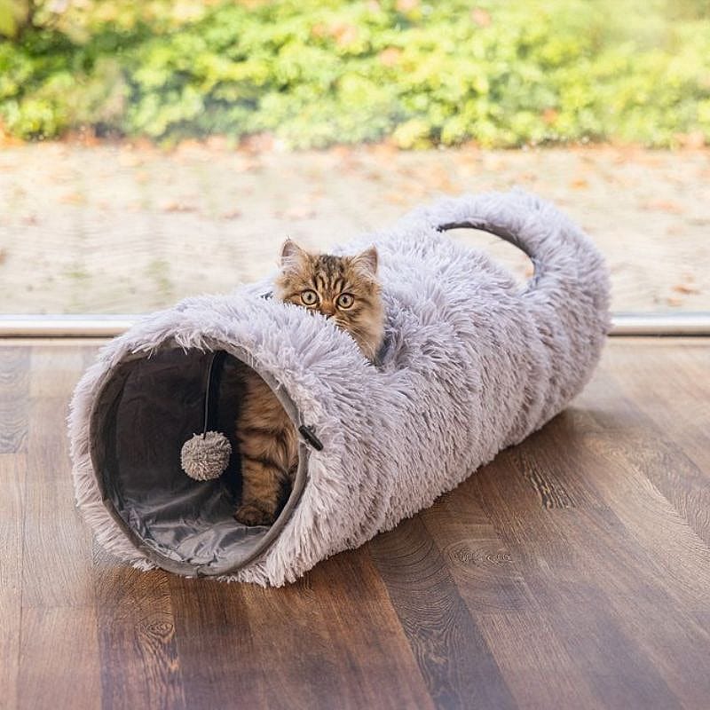 Beeztees Pluche Speeltunnel Nona Grijs Kitten | 20096
