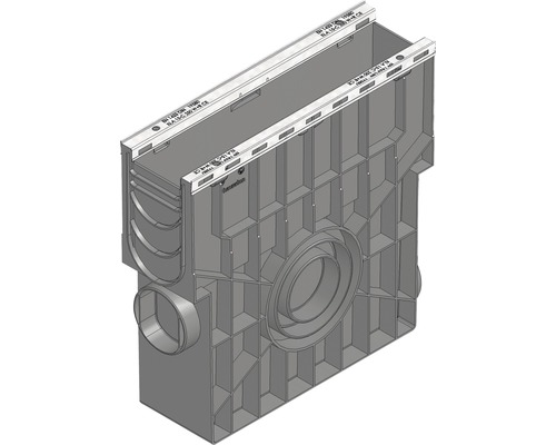Hauraton Recyfix Plus 100 inlaatbox van PP met geïntegreerd metalen profiel en kunststof emmer 500 mm x 147 mm x 489 mm