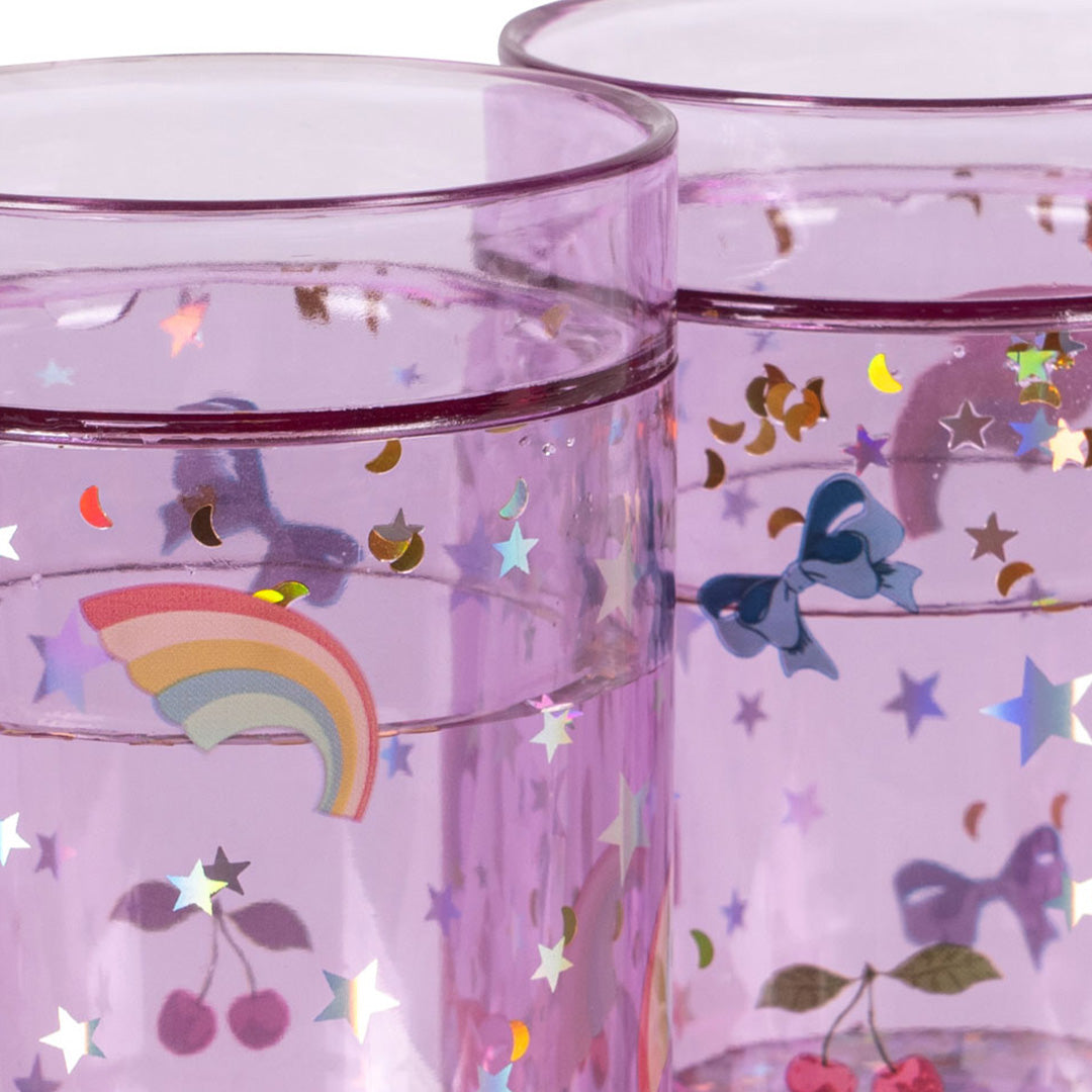 konges sløjd kinderbekers met glitter - rainbow twinkle - 2st