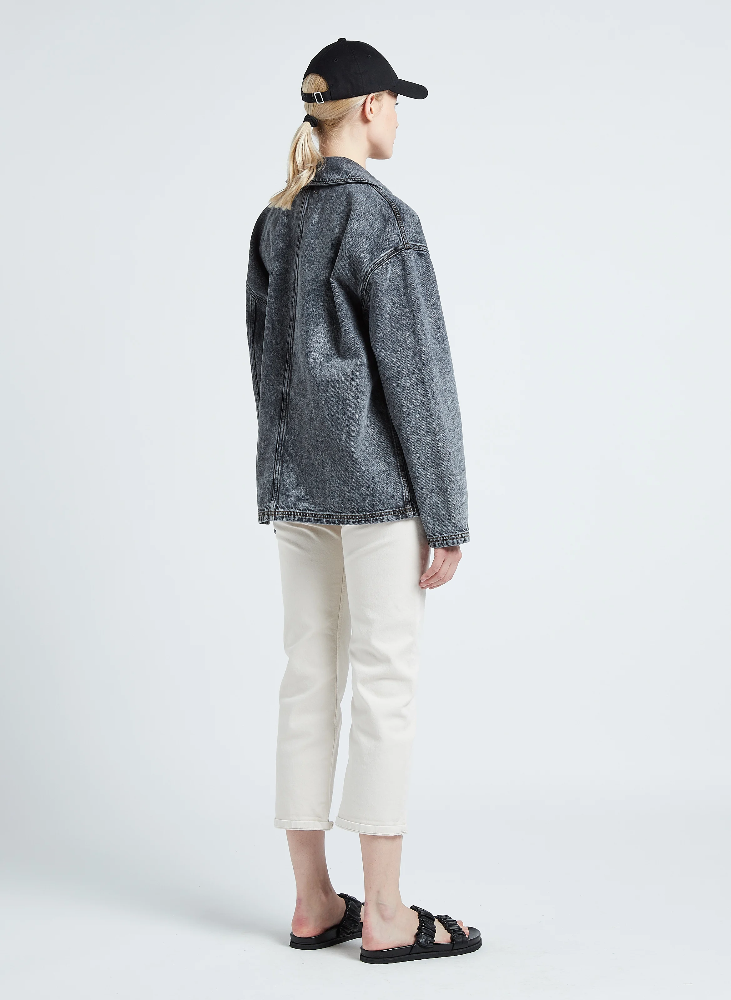 YOPDAY - Veste col classique en coton denim| Gris