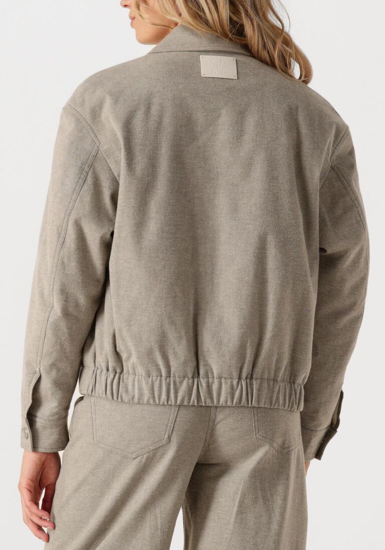 taupe closed jack zipped jacket