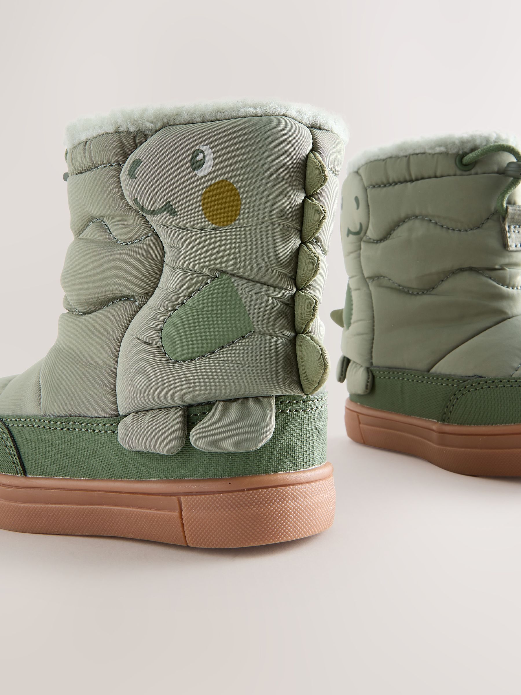 Groene Khaki Dino - Thermal Thinsulate™ gevoerde doorgestikte waterbestendige laarzen