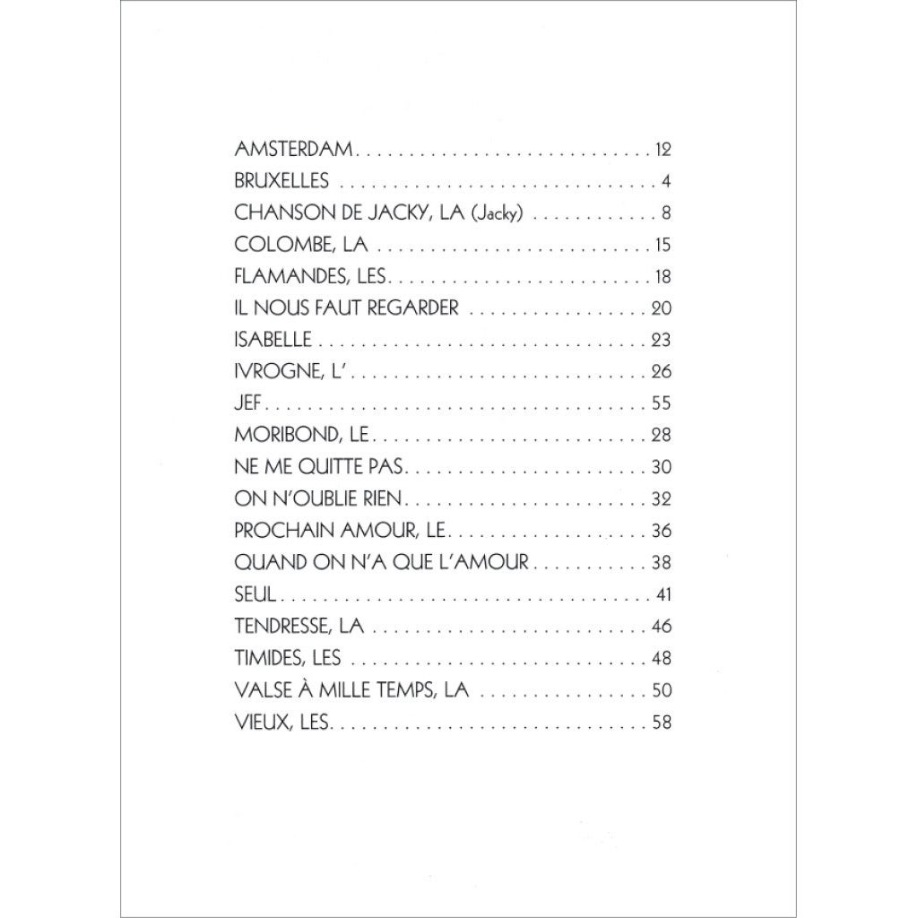 Hal Leonard Les plus grands succès de Jacques Brel songboek voor piano, gitaar en zang