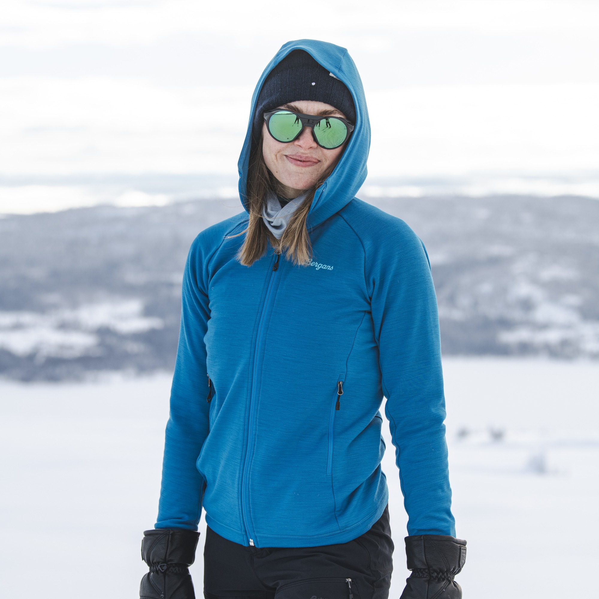 Rabot Merino Tech Midlayer Hoodie Dame Dark Aqua Lagoon