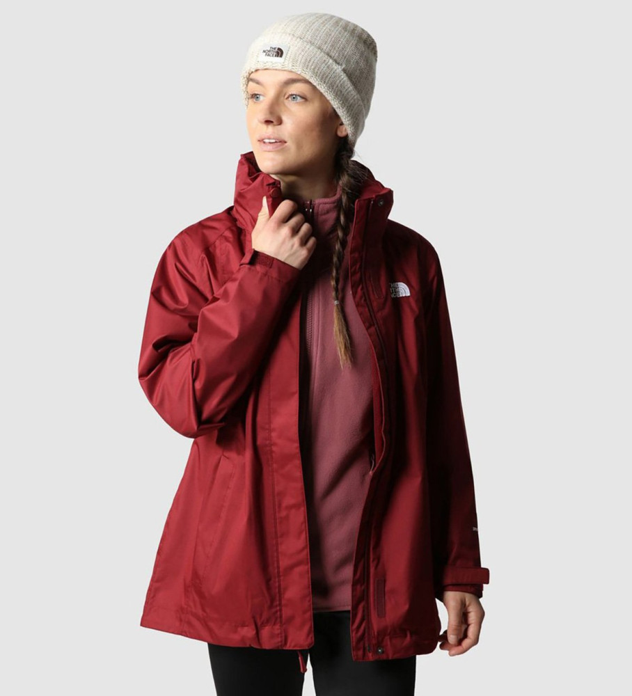 Jaqueta de lã polar The North Face Evolve II Triclimate na cor bordô
