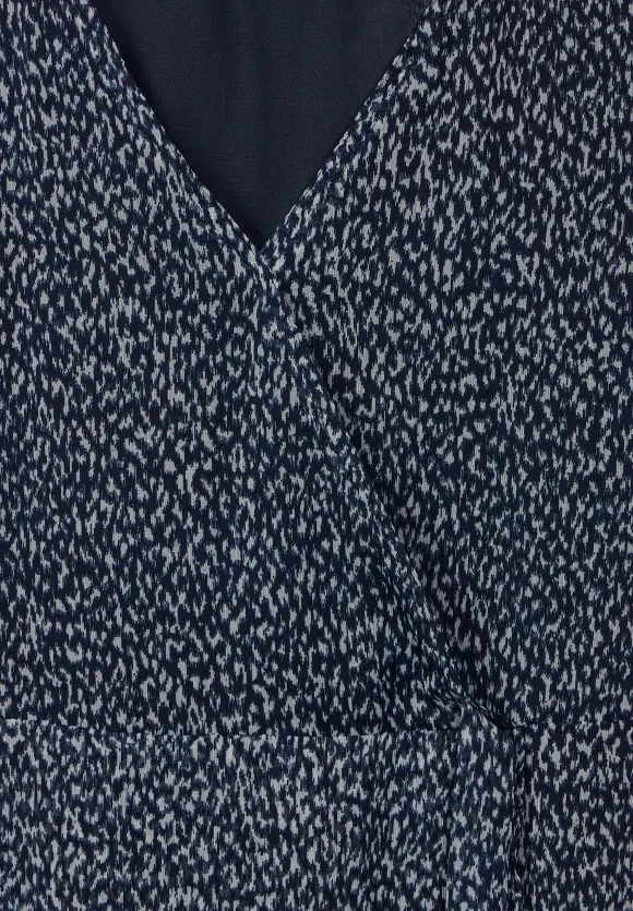 Chiffonkleid in Wickeloptik - deep blue