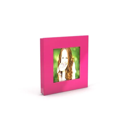 Dahle Mega Magnete XL, Square, pink, 75x75mm, incl. Fotohalterung