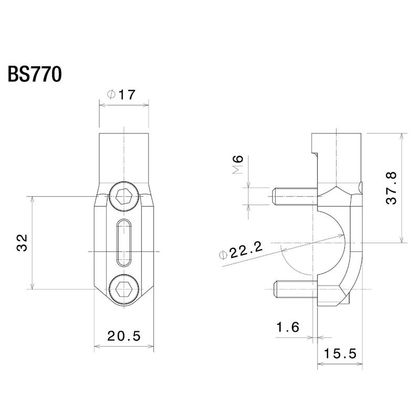 Support Rétroviseur Rizoma adaptateur rétroviseur pour guidon (22 m) - Noir