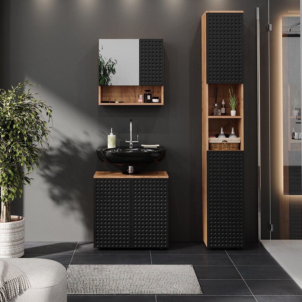 Vicco Waschbeckenunterschrank Irma Eiche Anthrazit 60 x 59 cm Badezimmer