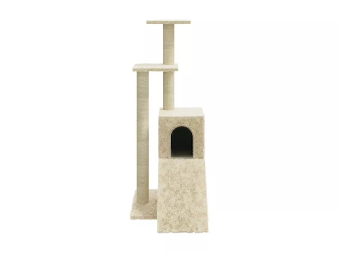 Arbre à chat avec griffoirs en sisal Crème 92 cm