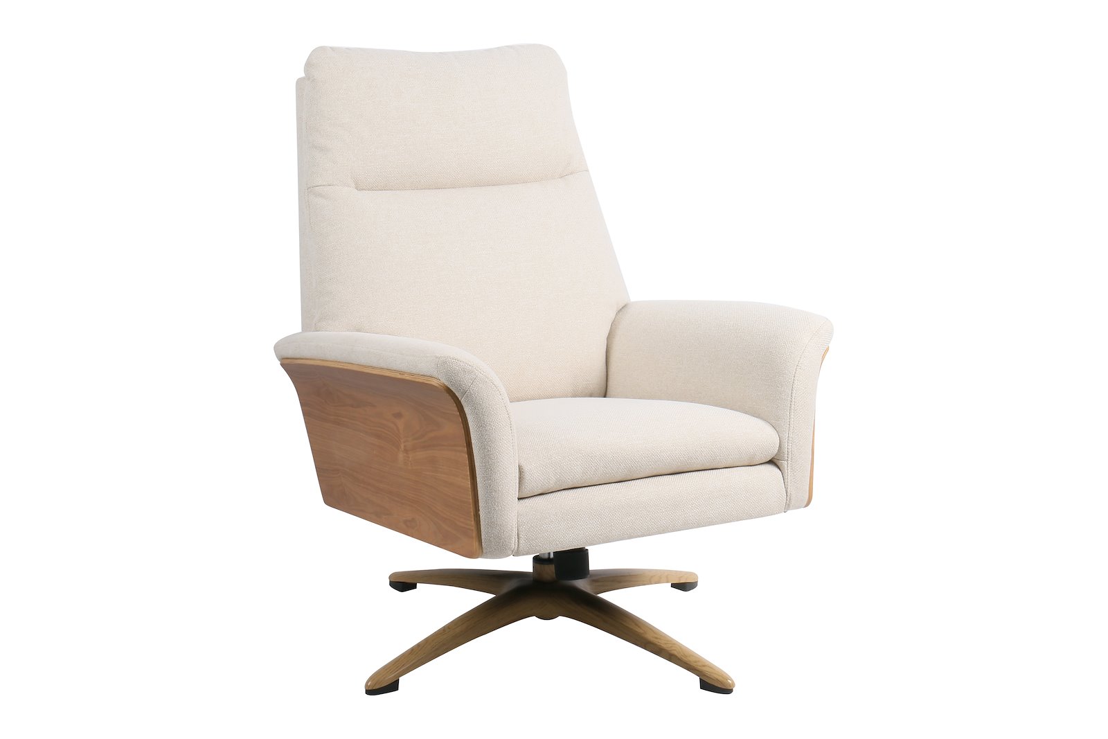 Reno hvilestol med reg.bar rygg trefarget stålunderstell, stoff Arne 22 Beige