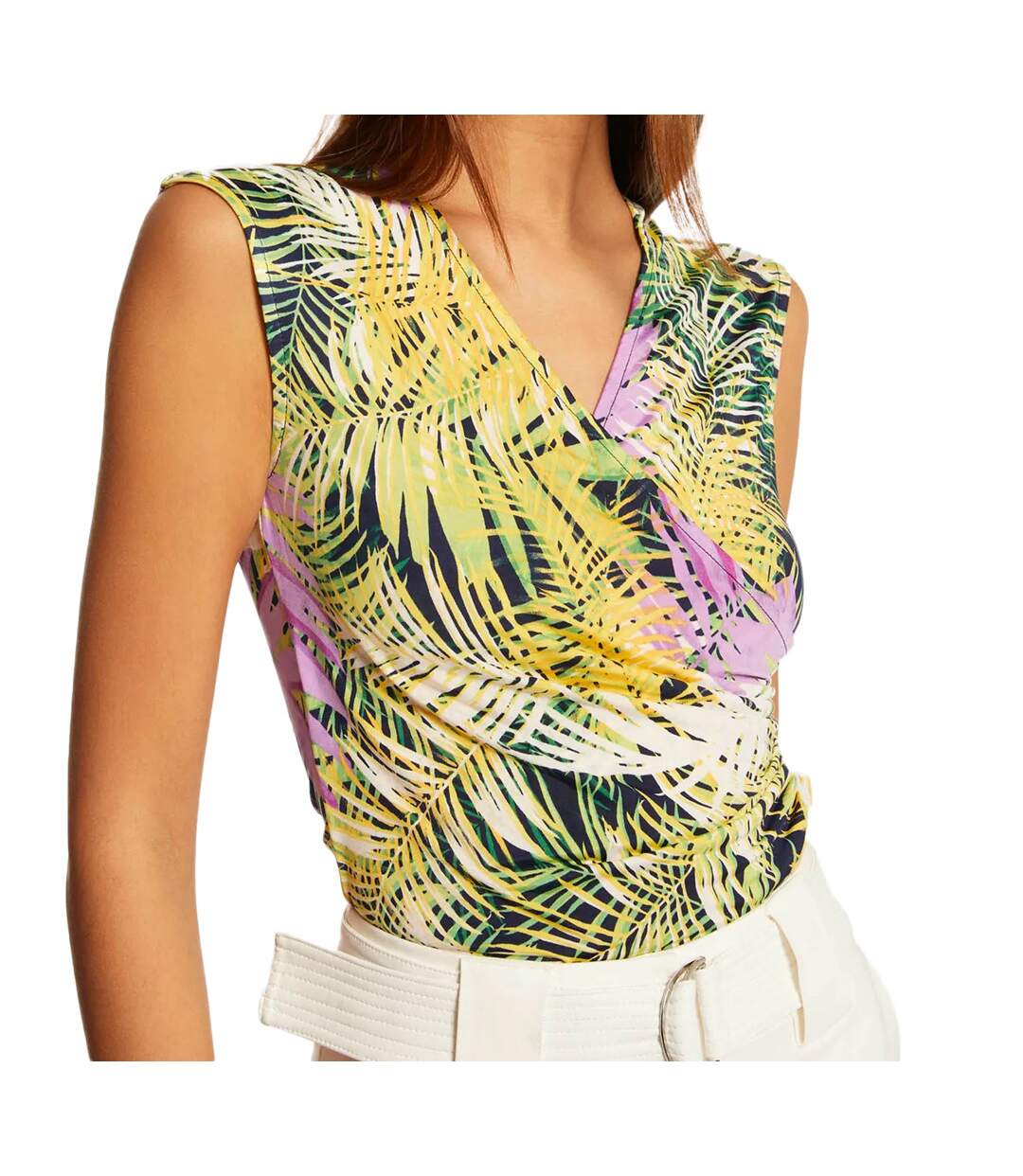 Top Vert/Violet à fleurs Femme Morgan Dlila