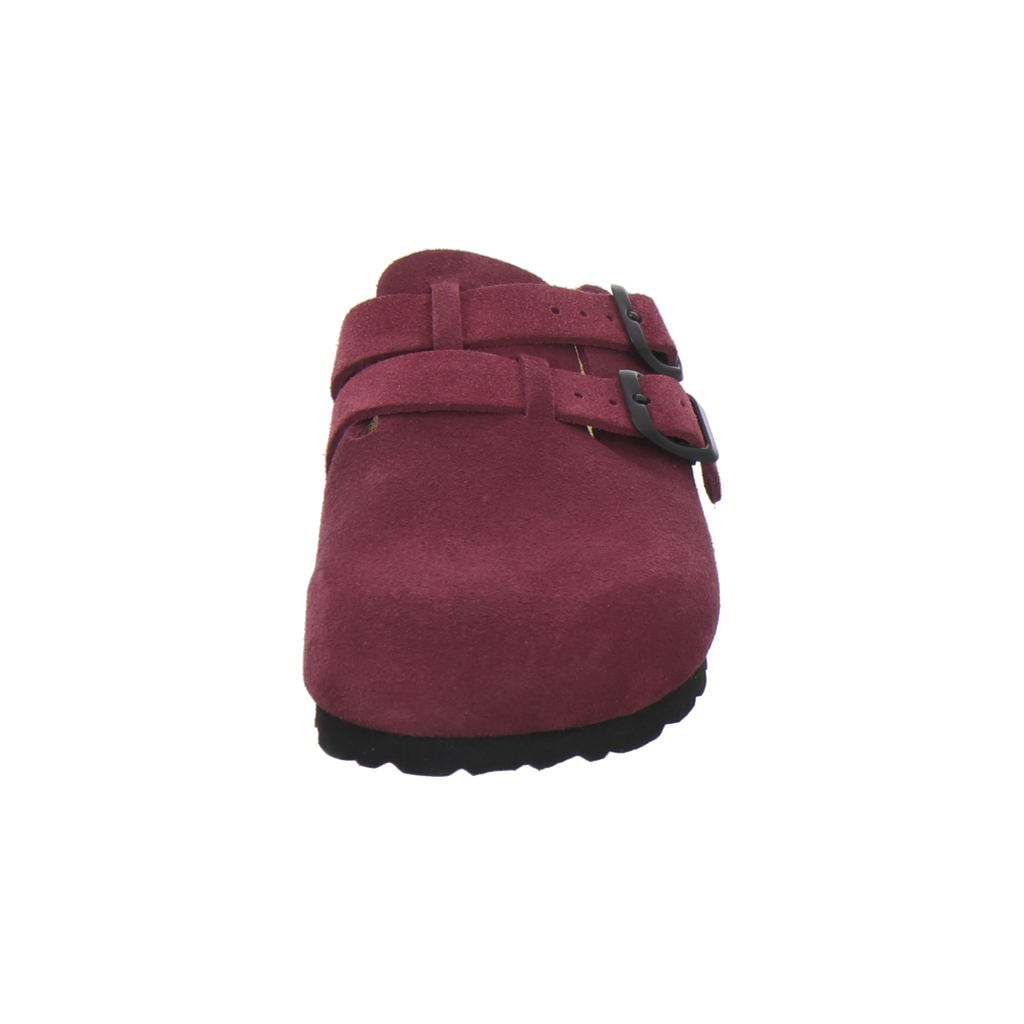 modischer Clogs Damen Leder beere Velour