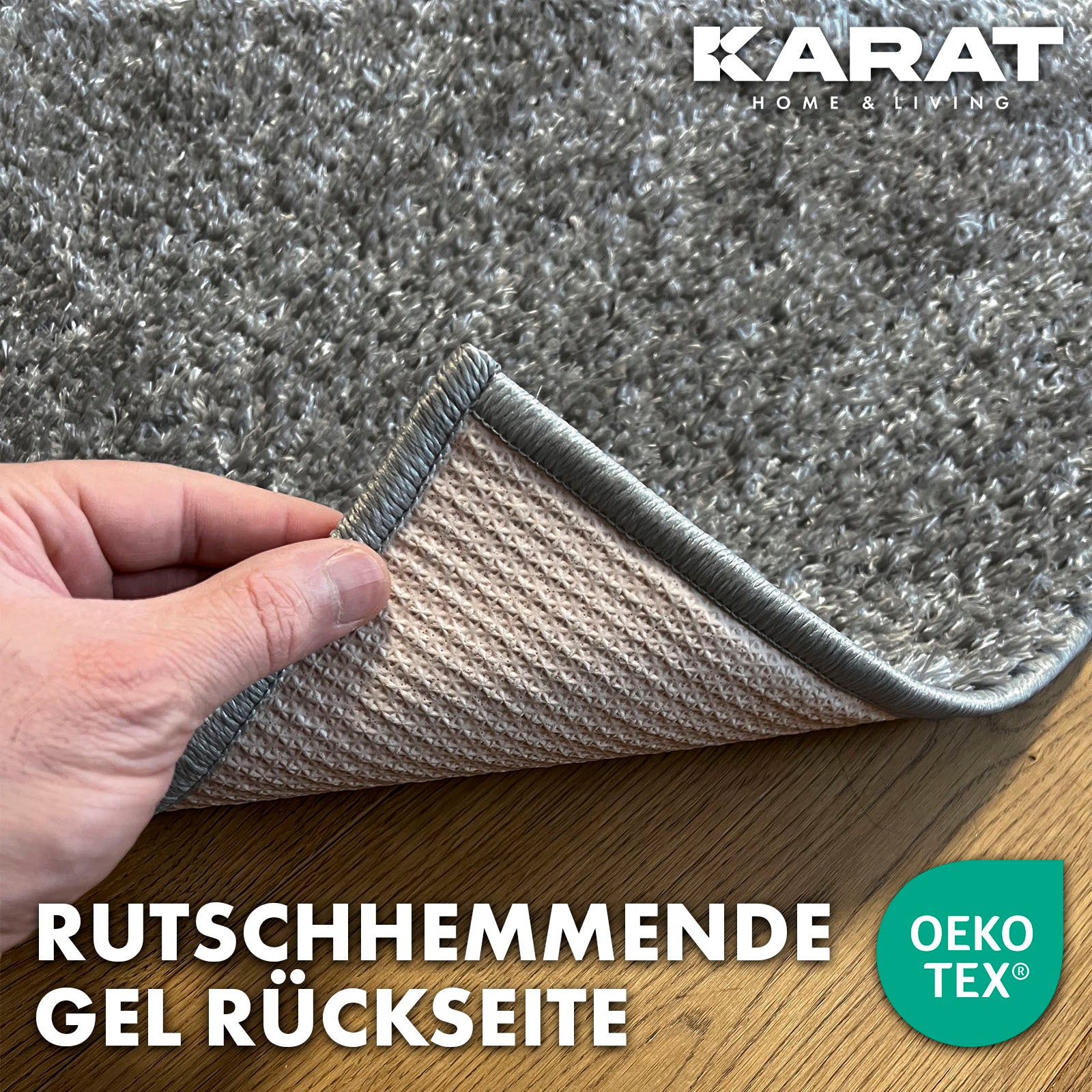 Karat homeliving Flokati-Teppich Elite | Dunkelgrau 1201