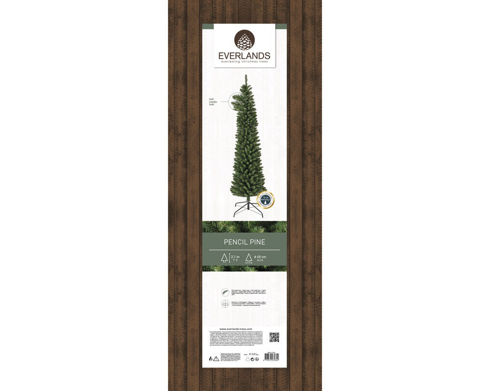 Everlands Pencil Pine - Kunstkerstboom - Groen - 210 cm