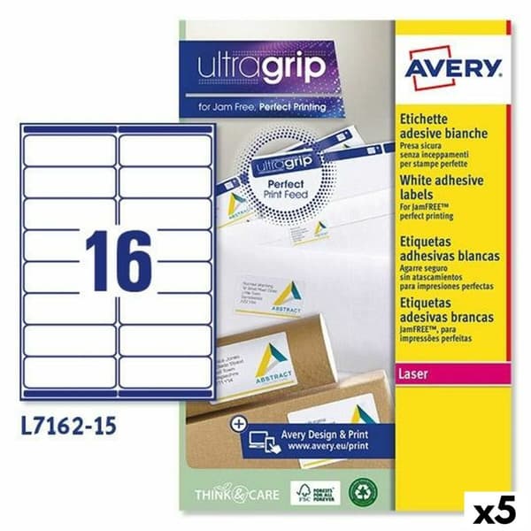 Etiketter Avery L7162 Hvit 15 Ark 99,1 x 33,9 mm (5 enheter)