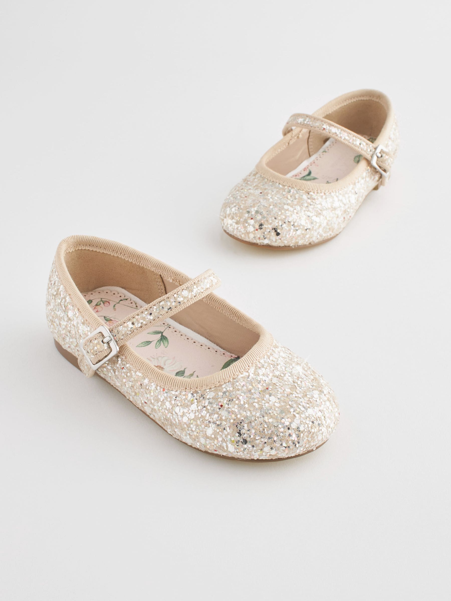 Ivoorkleurig met glitters - Mary Jane gelegenheidsschoenen voor bloemenmeisjes