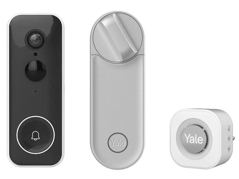 Yale Linus L2 Smart Lock VDC-Kit, Silber Intelligentes Türschloss mit Smart Video Doorbell und Smart Doorbell Chime inklusive