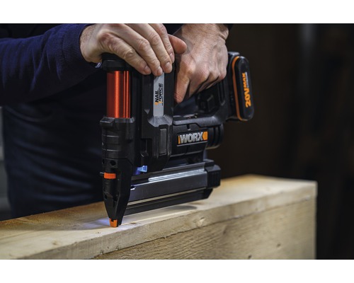 WORX Nitro 20V Nailforce 2in1 WX840.9 snoerloze spijkermachine, borstelloze motor + GRATIS bonusartikel 20V accu WA3644 (4,0Ah)