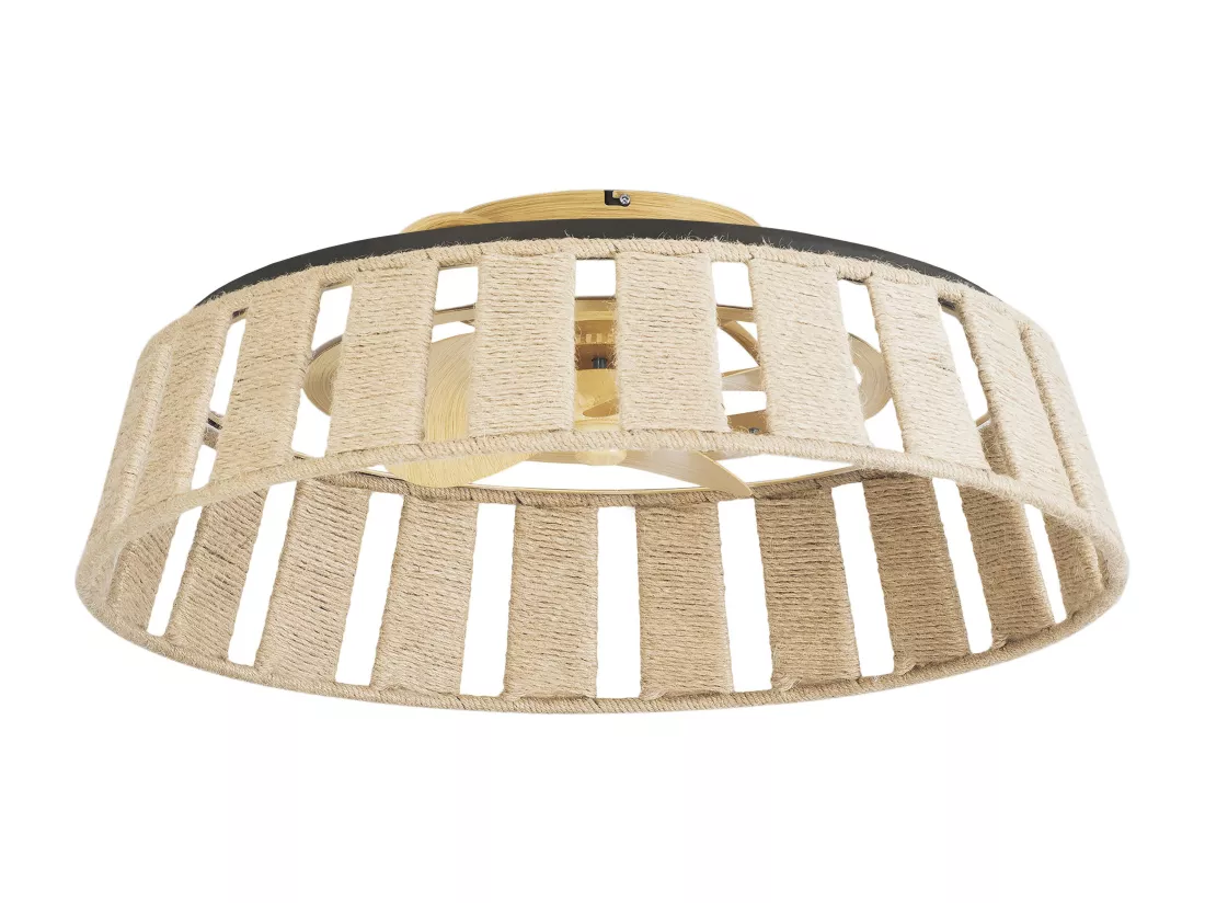 Forlight Mim Ventilateur de plafond avec lampe LED sans lames. Ventilateur avec écran de corde tressé