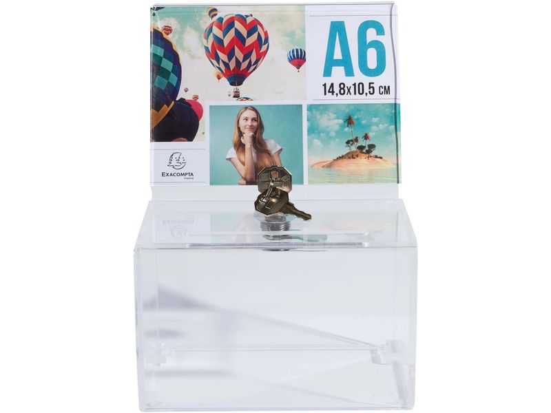 Exacompta Einwurfbox mit Kopfblende A6 Abschliessbare Einwurfbox