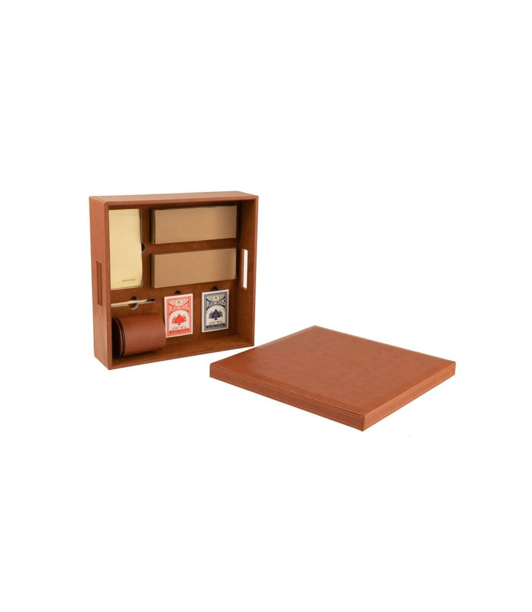 Paris Prix - Boîte Jeux De Cartes & échiquier ezra 35cm Cognac