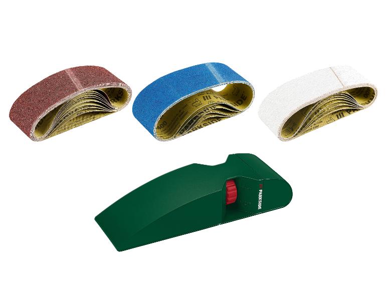 Bandschuurpapierset of handschuurmachine voor bandschuurpapier