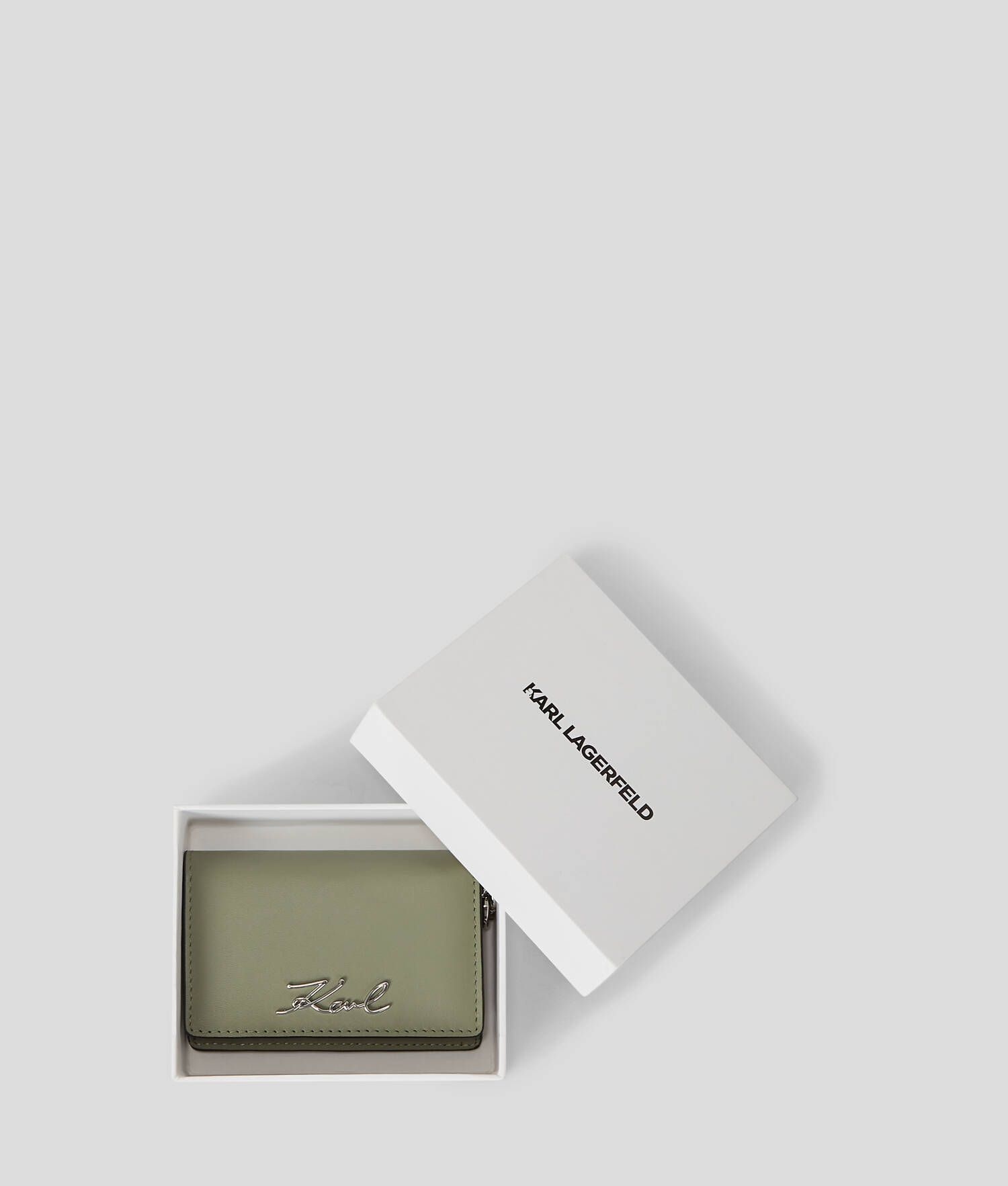 PORTE-CARTES À CHAÎNE K/SIGNATURE - Vert d'huile