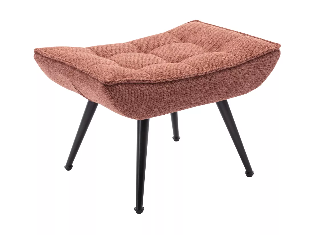 Fauteuil avec repose-pied en tissu terracotta MARACAO