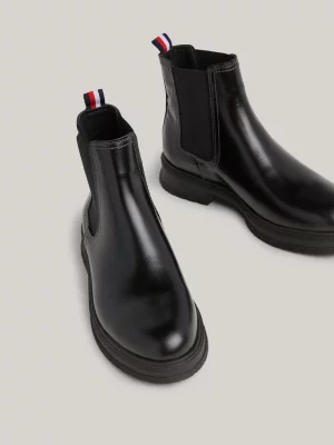 Botas Chelsea de couro sem cadarço