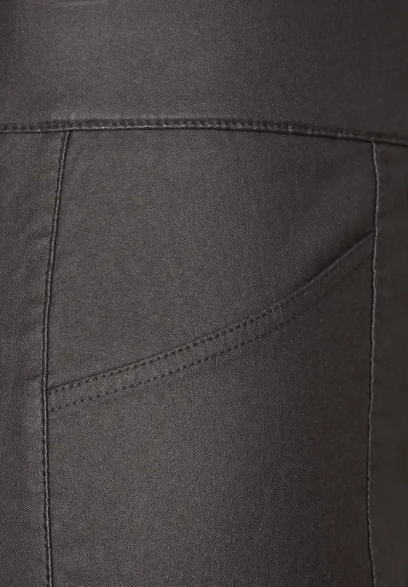 Skinny Fit Coating Hose - dark glowy taupe