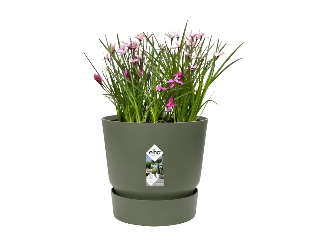 ELHO Pot de fleurs rond Greenville 47 - Exterieur - O 47 x H 44,1 cm - Vert feuille