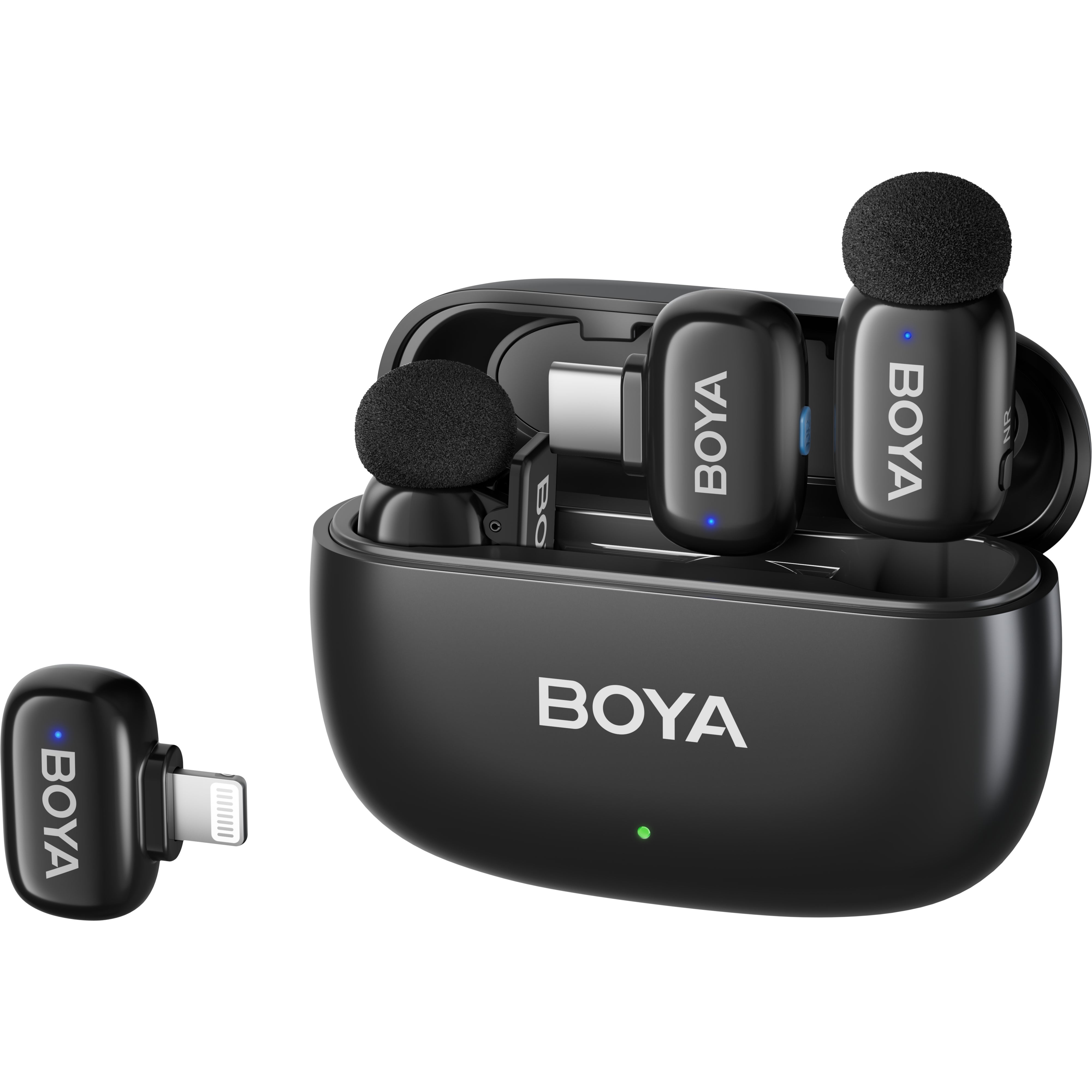 Boya MINI-12 2.4 GHz Ultra-Mini draadloze microfoon 2TX+2RX, zwart