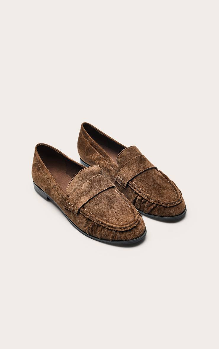 Vert Olive Mocassin En Synthétique Avec Détail Froncé