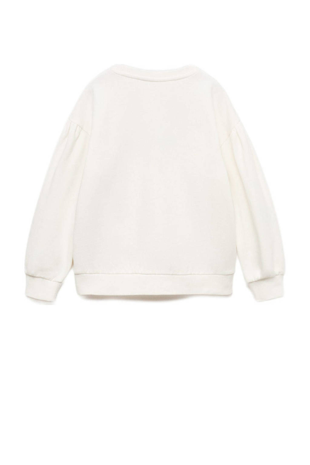 sweater met tekst naturel wit