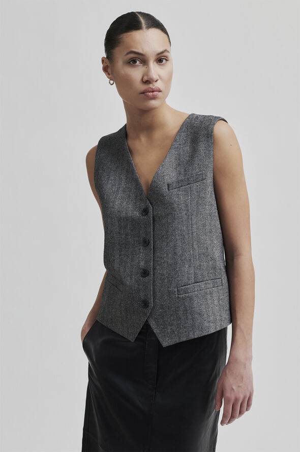 Second Female Waleria Wool Waistcoat Black