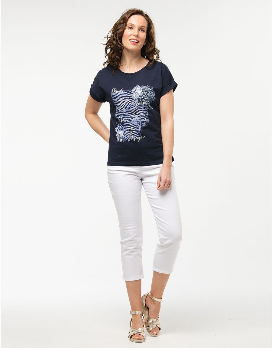 T-shirt 100% coton bleu