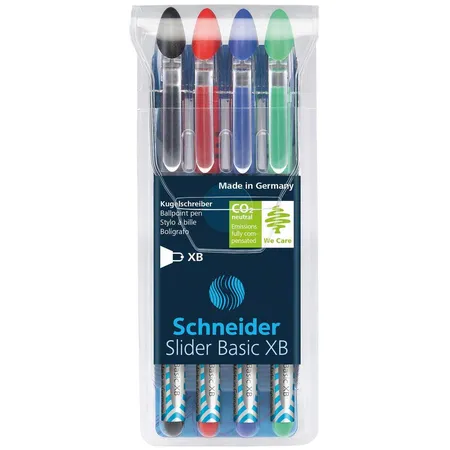 Schneider Kugelschreiber Slider Basic XB, 4er-Etui