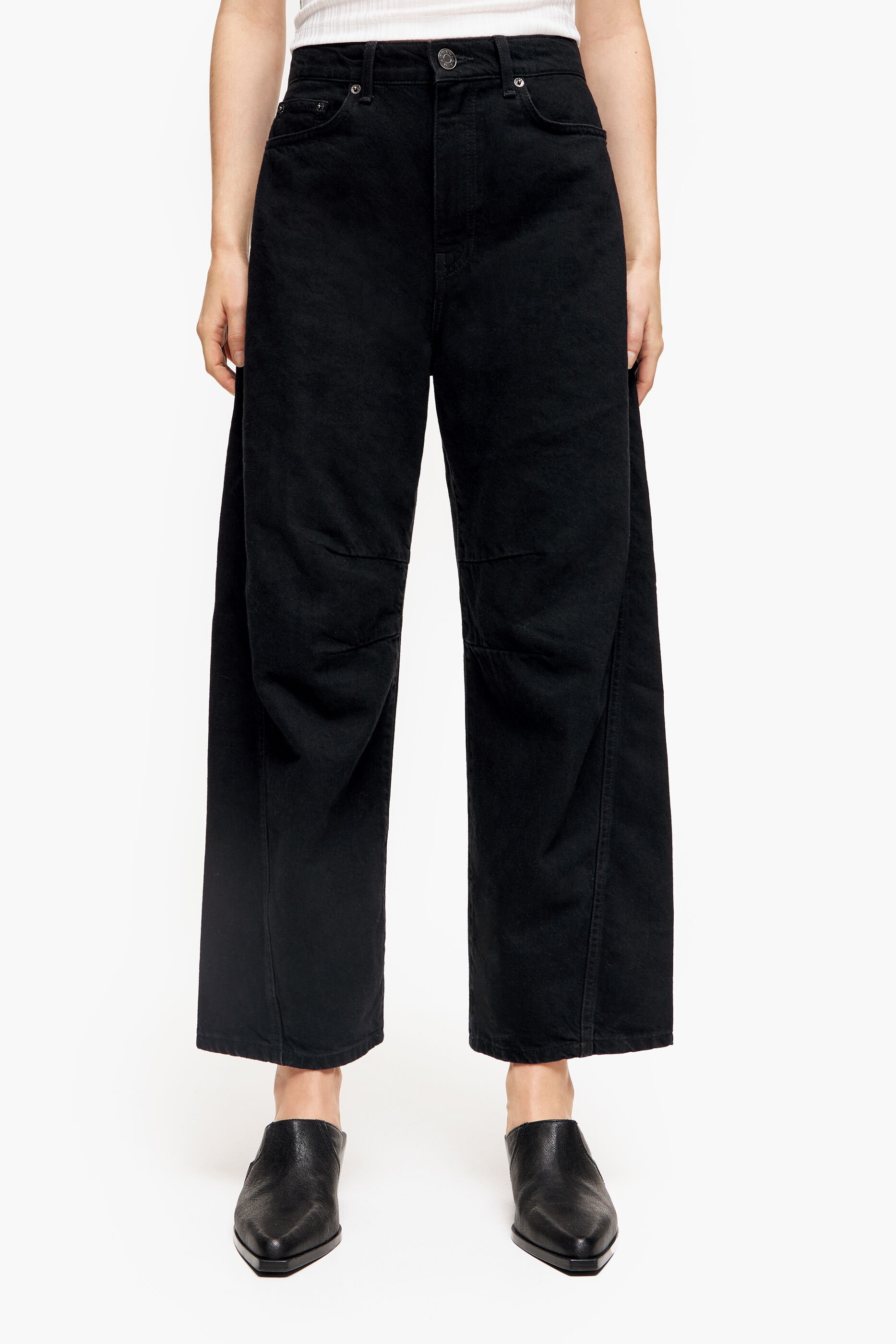 BARREL - Calça jeans preta reta