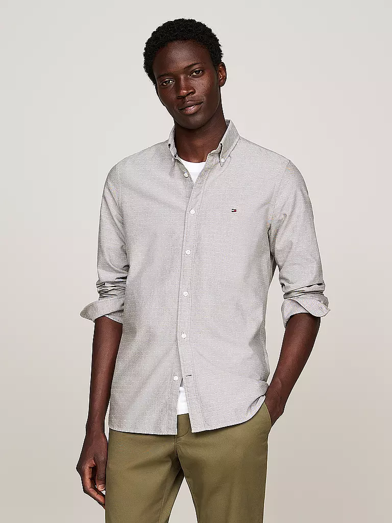 TOMMY HILFIGER Hemd Slim Fit hellgrau