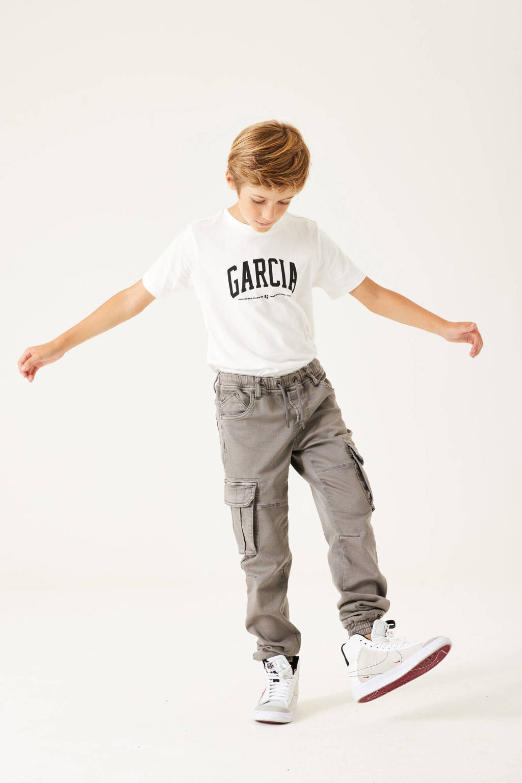 Garcia regular fit cargobroek grijs