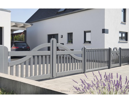 Dubbele poort Konsta boog zonder slot insteek 300 x 95 cm lichtgrijs